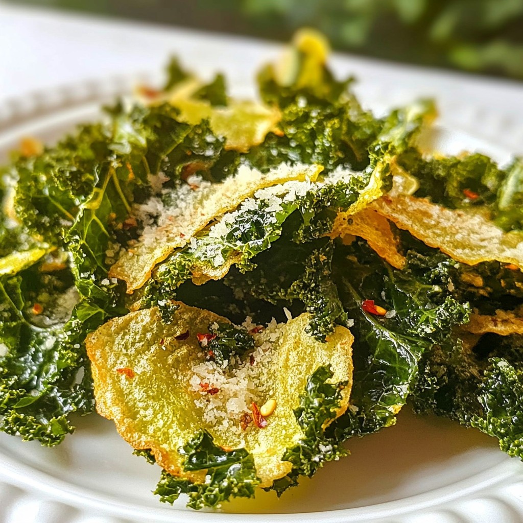 Easy Keto Garlic Parmesan Kale Chips Crisp and Tasty