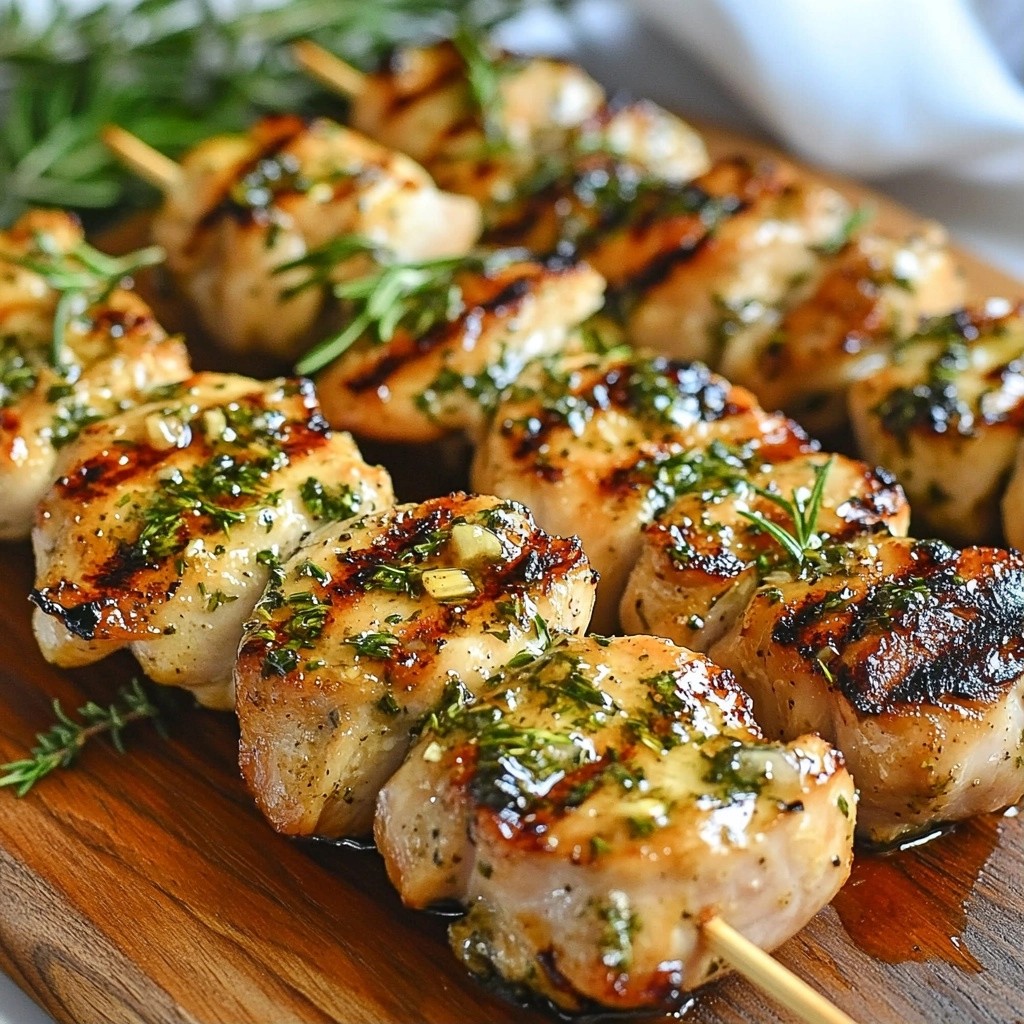 Savory Keto Garlic Herb Chicken Skewers Recipe