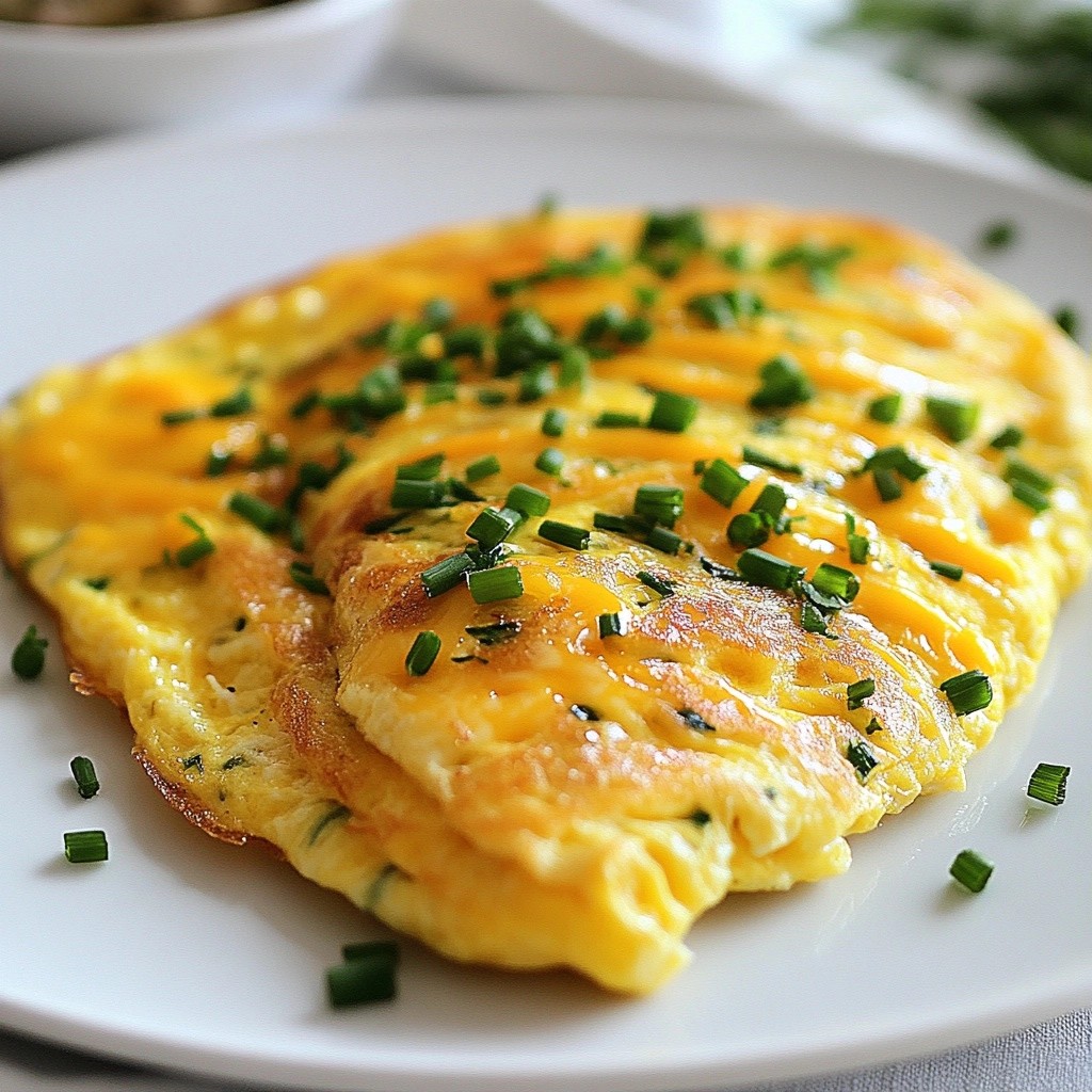 Fluffy Keto Chive and Cheese Omelette Easy Recipe
