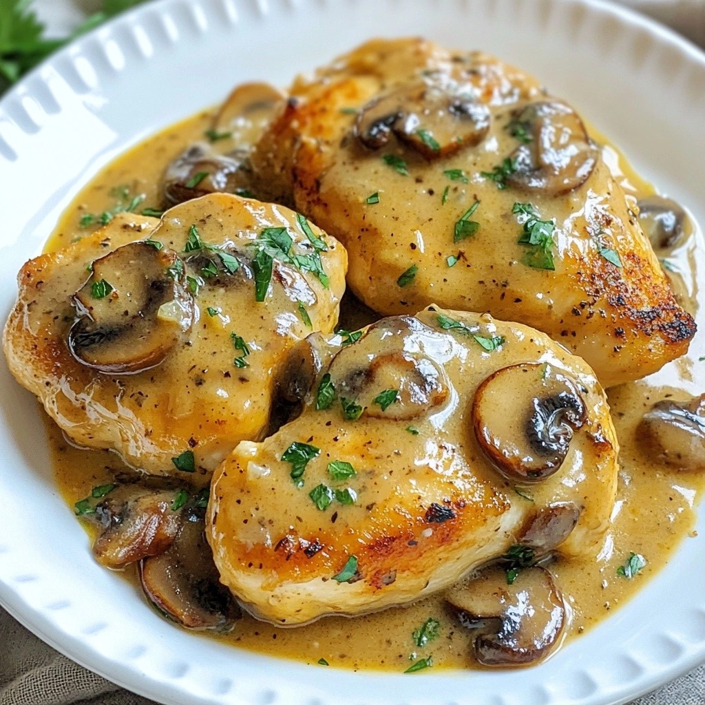 Creamy Keto Garlic Mushroom Chicken Easy Dinner Recipe