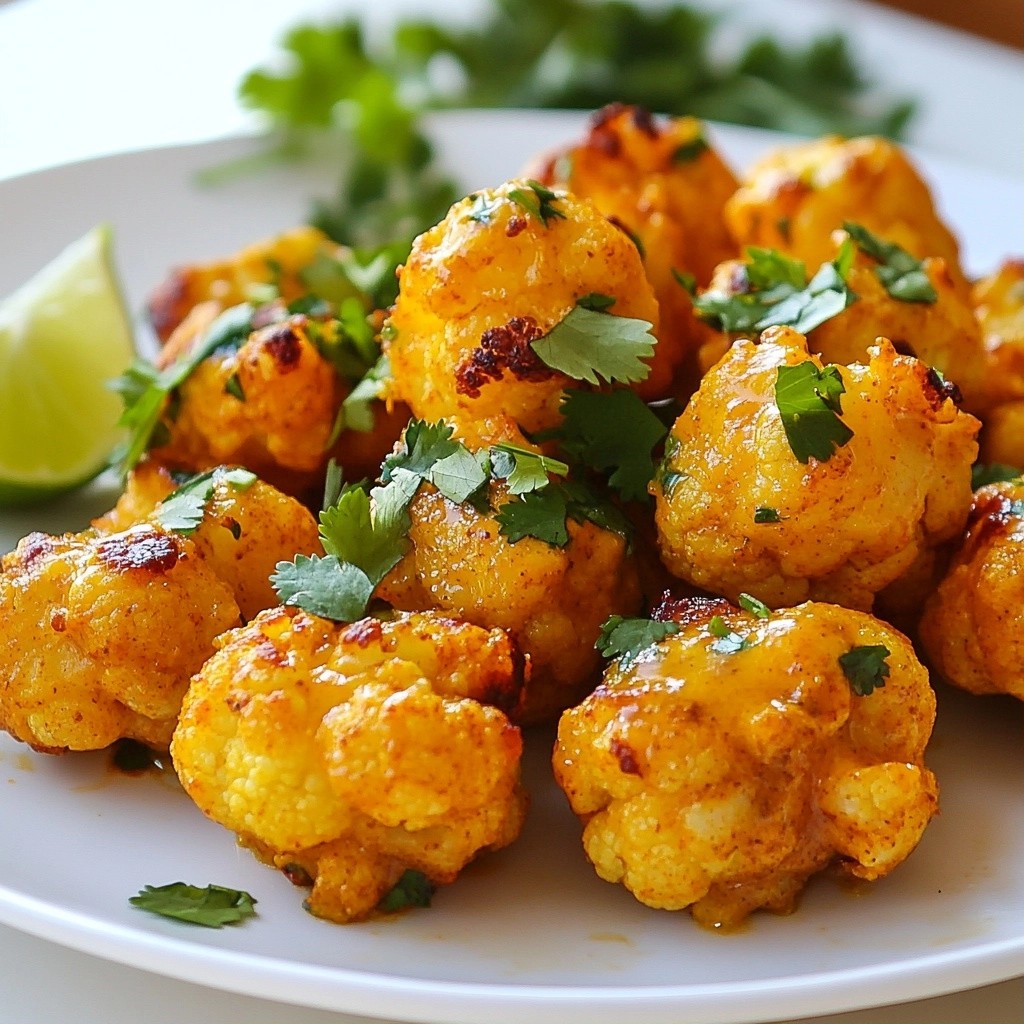 Spicy Keto Curry Cauliflower Bites Quick and Easy Recipe