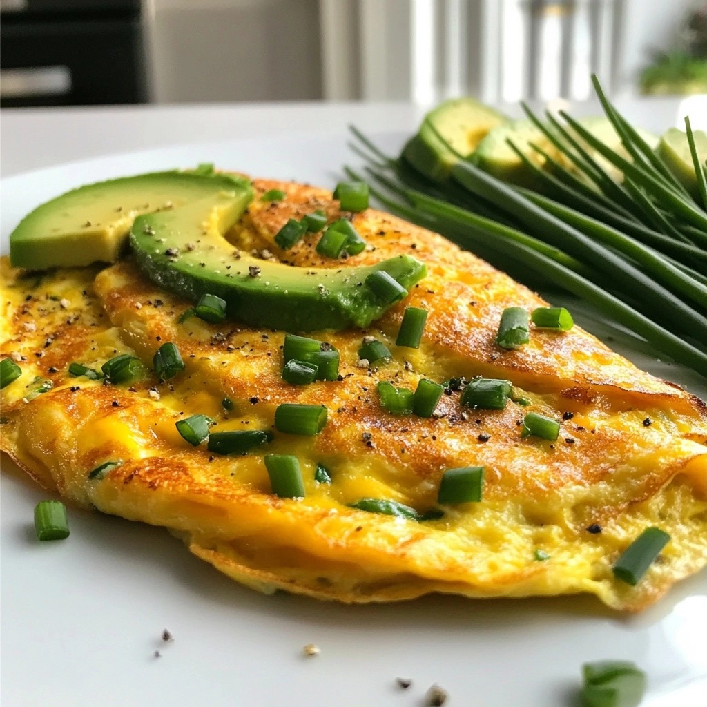 Fluffy Keto Chive and Cheddar Omelet Delight