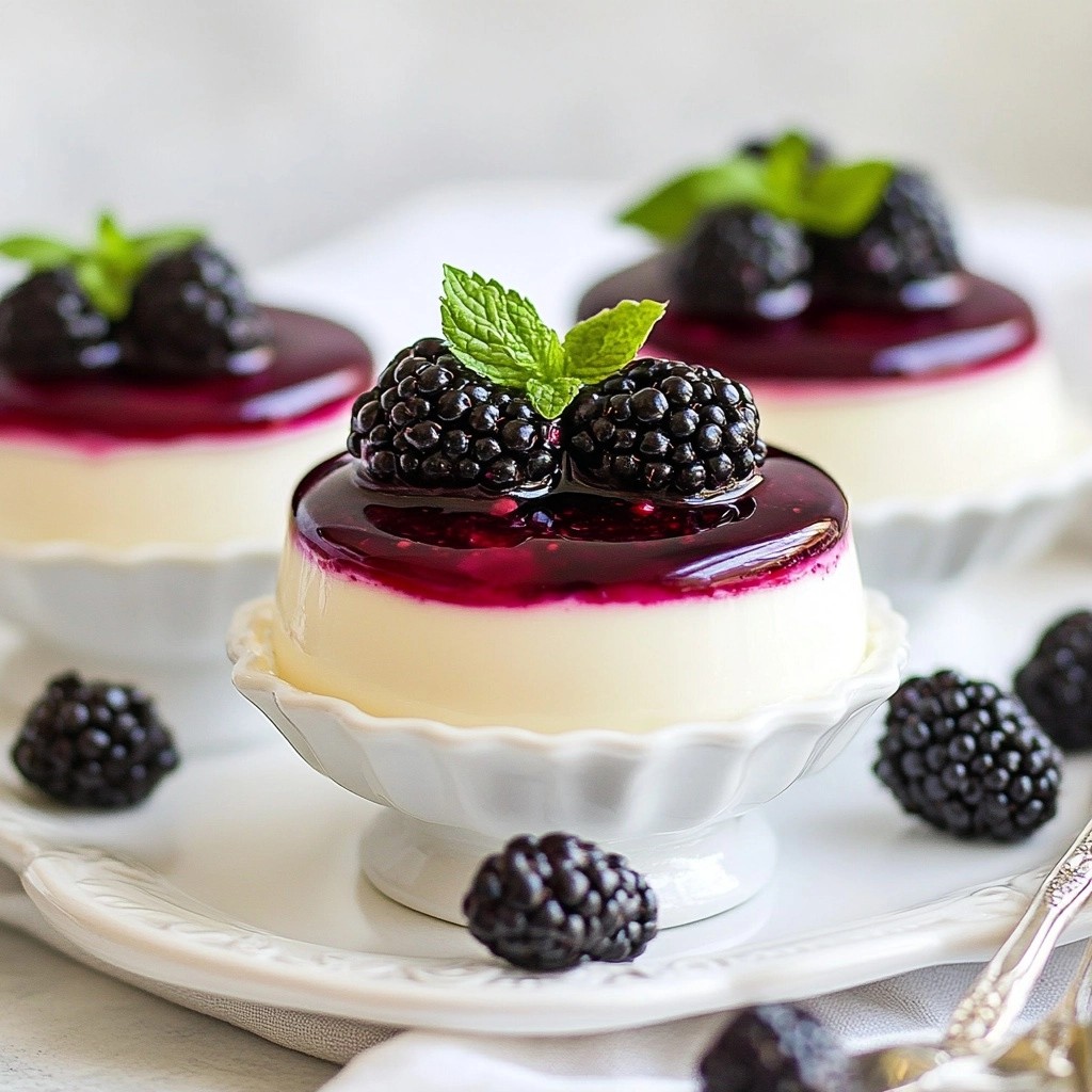 Creamy Low-Carb Blackberry Panna Cotta Delight