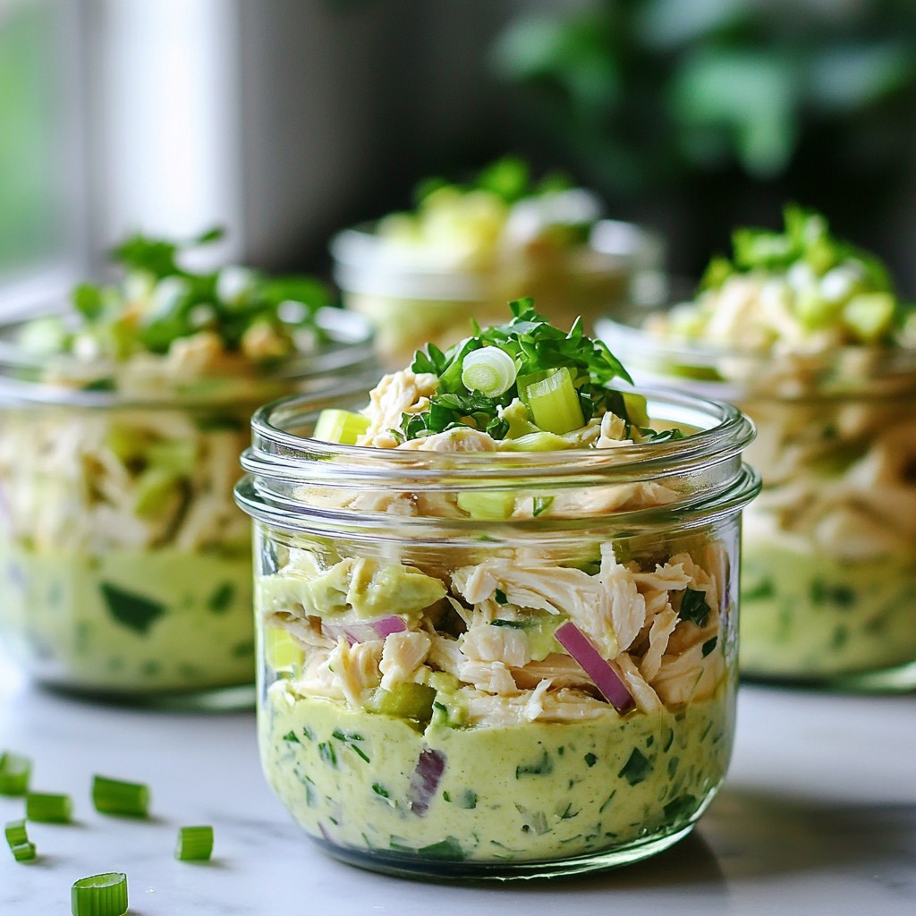 Easy Keto Chicken Salad Jars Healthy Meal Prep Idea