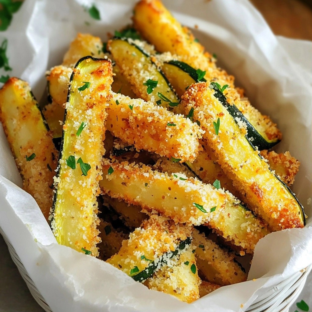 Crunchy Keto Garlic Parmesan Zucchini Fries Recipe