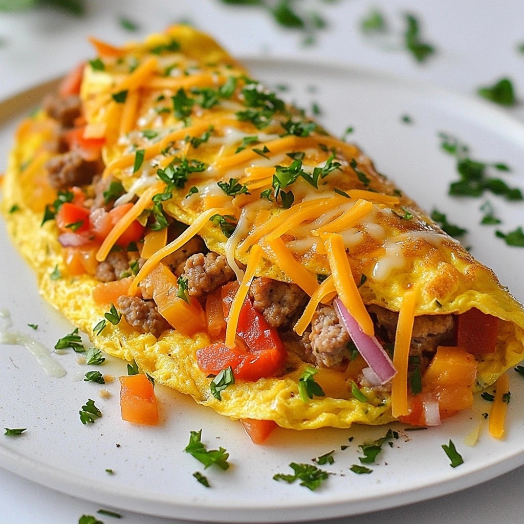 Fluffy Low-Carb Turkey Sausage Omelette Delight