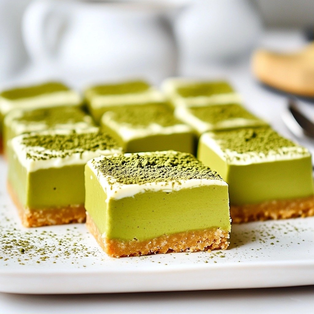 Sugar-Free Keto Matcha Cheesecake Bars Delightful Treat