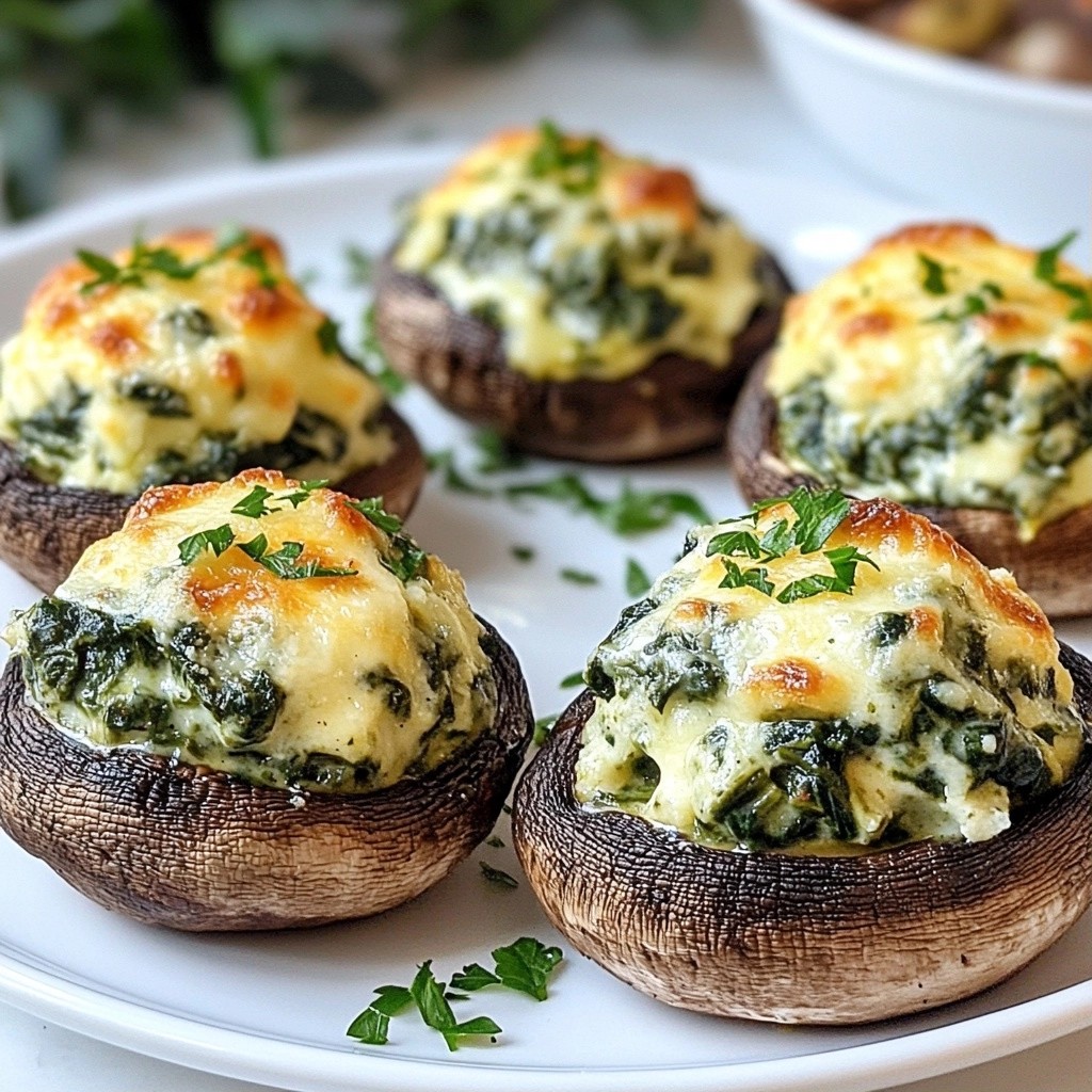 Cheesy Keto Spinach Stuffed Mushrooms Delight