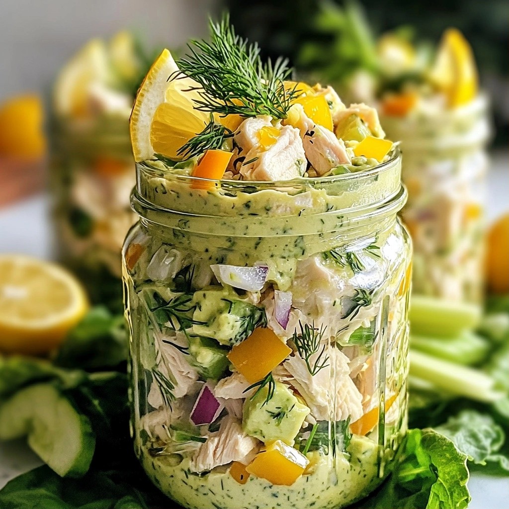 Creamy Keto Lemon Dill Chicken Salad Jars Delight