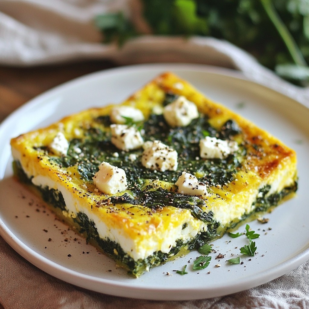 Savory Keto Spinach and Feta Egg Bake Delight
