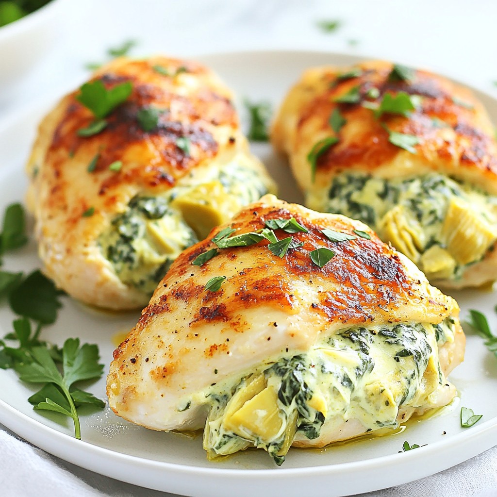 Creamy Keto Spinach Artichoke Stuffed Chicken Delight