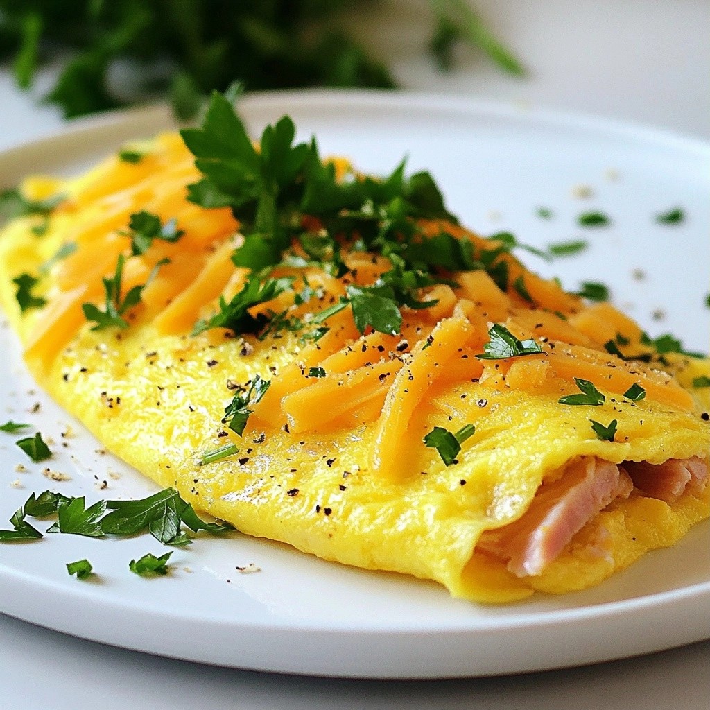 Fluffy Keto Turkey Ham and Cheese Omelette Recipe