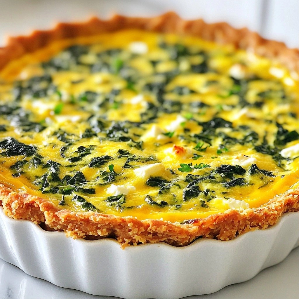 Fluffy Keto Spinach Cheese Quiche Simple Recipe