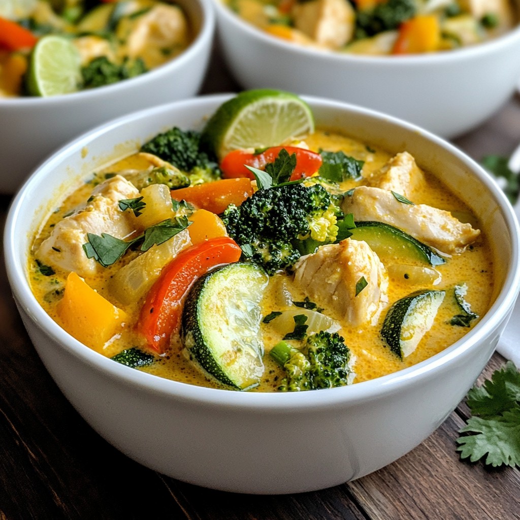Easy Keto Thai Chicken Curry Bowls Healthy Delight