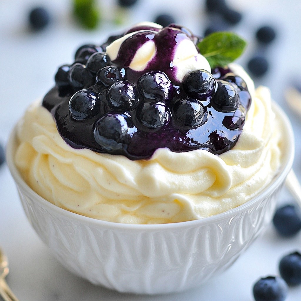 Fluffy Low-Carb Blueberry Cheesecake Mousse Delight