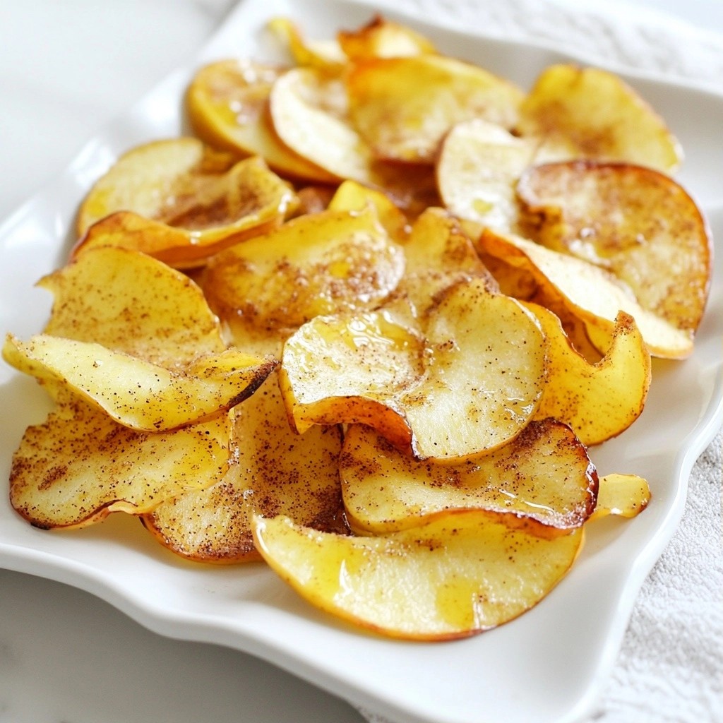 Crunchy Keto Cinnamon Apple Chips Healthy Snack Recipe