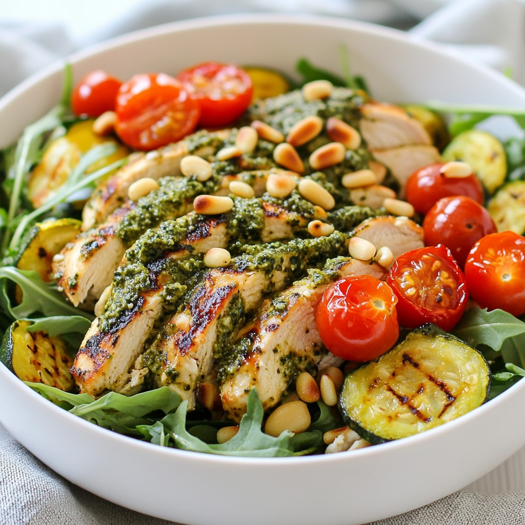 Easy Keto Basil Pesto Chicken Bowls Quick and Tasty