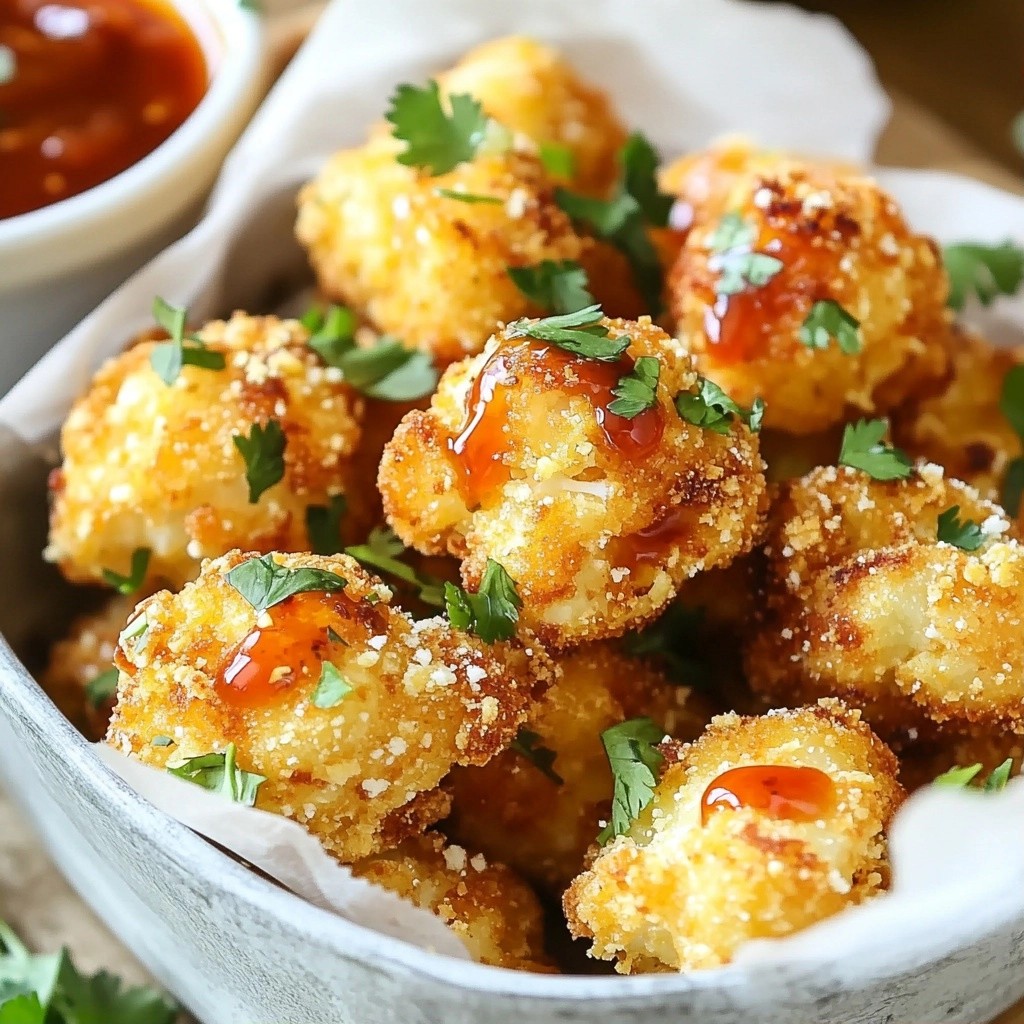Spicy Keto Sriracha Popcorn Cauliflower Bites Recipe